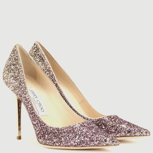 Jimmy Choo - Pink & Gold Sparkle Stilettos Size 7.5 - 7.5
